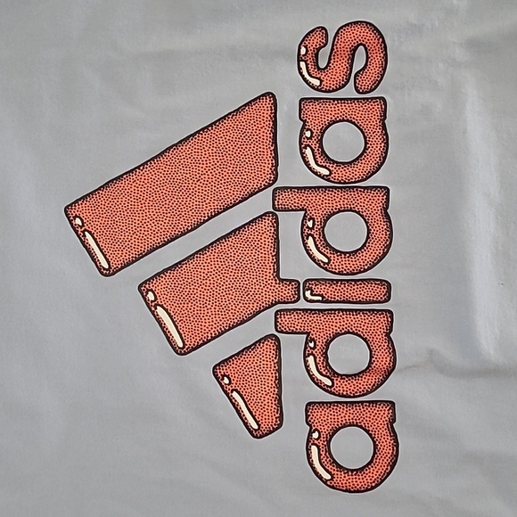Adidas Light Blue T-Shirt with a Peachy Orange Logo size XL (18-20) - Picture 2 of 5